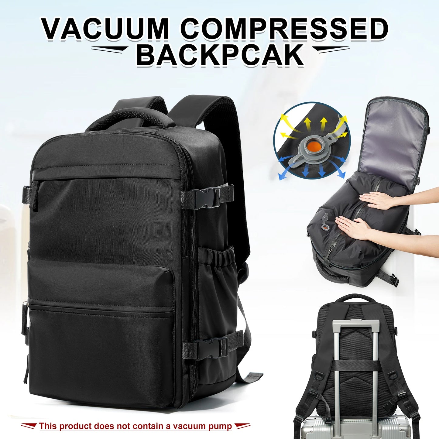 Vacuum Compression Travel Backpack – Pack More, Travel Smarter!