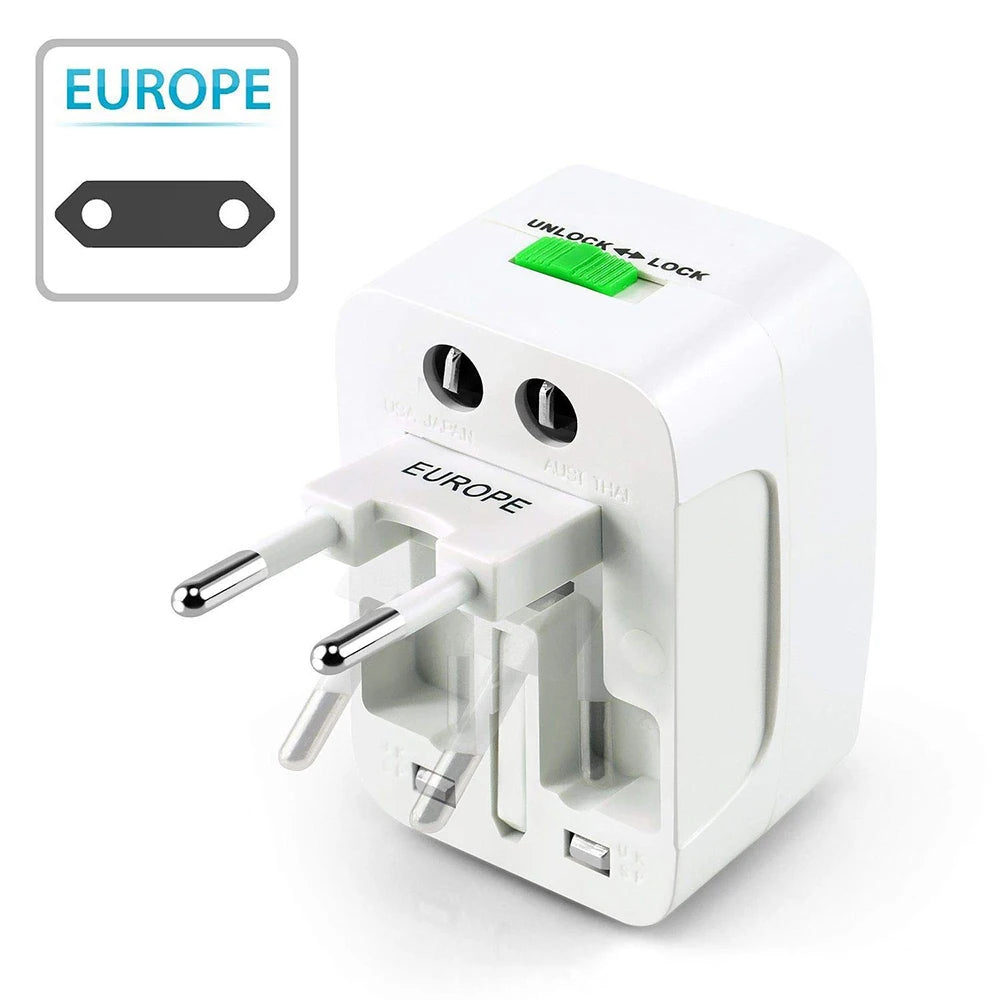 Protable AU US UK EU Converter All in One International Plug Adapter 2 USB Type C Ports World Travel AC Power Charger Adapter