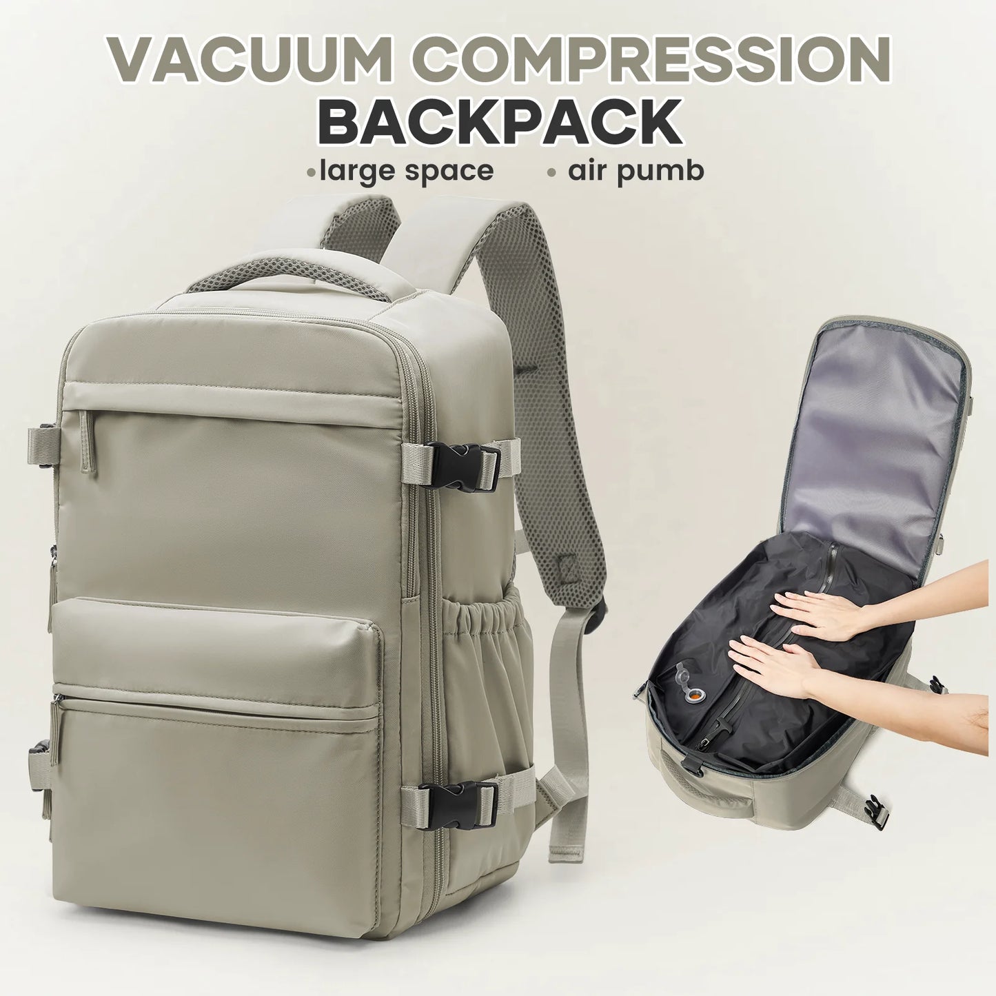 Vacuum Compression Travel Backpack – Pack More, Travel Smarter!