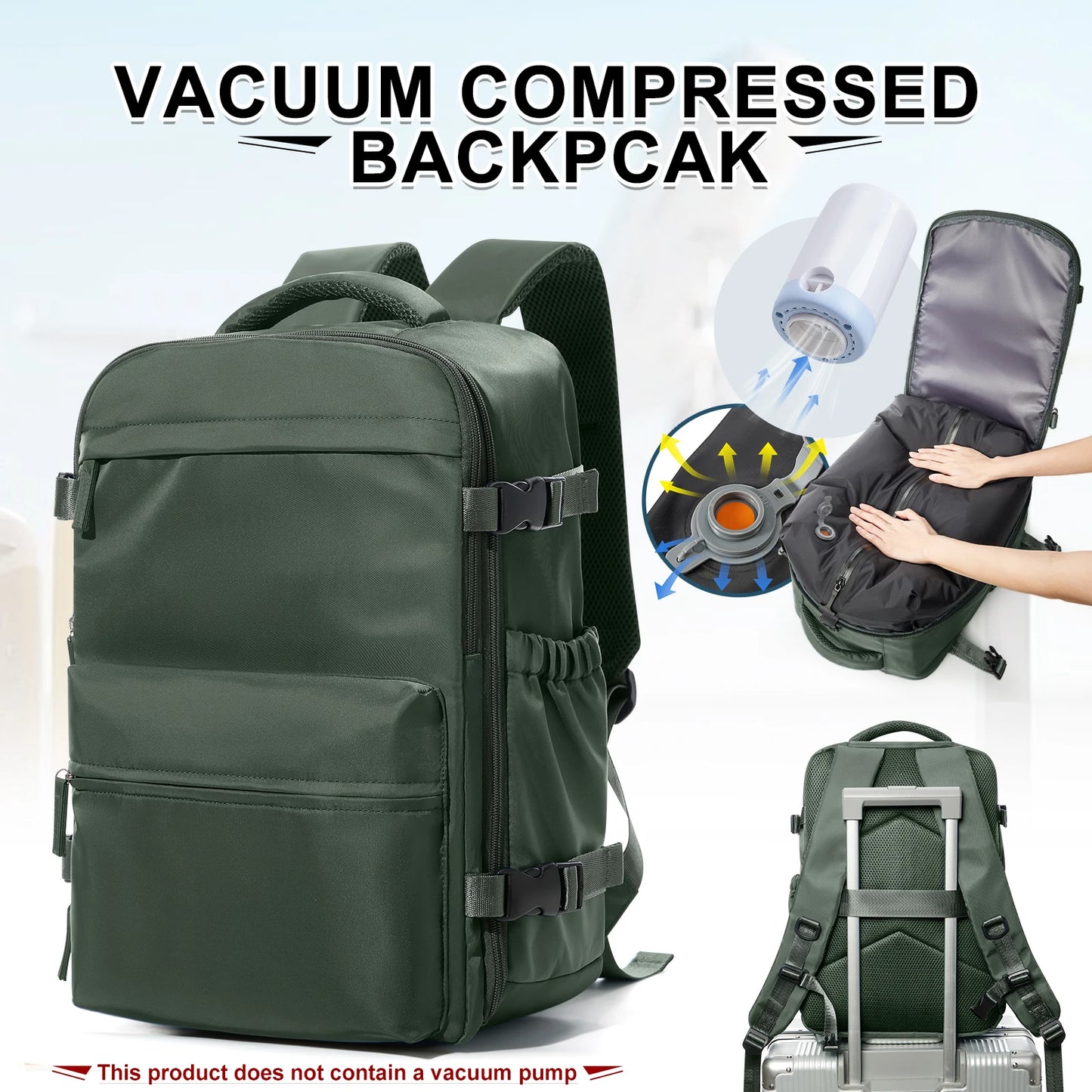 Vacuum Compression Travel Backpack – Pack More, Travel Smarter!